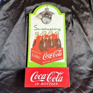 Coca-Cola Retro Bottle Opener with Red and Green Accents